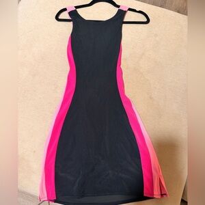 Beach Riot Black and Hot Pink Colorblock Midi Dress
